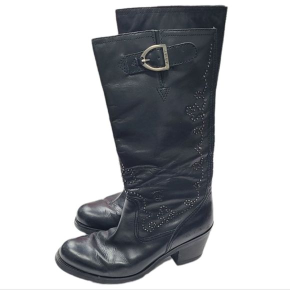 Ariat Shoes - Ariat Women's Western Silver Studded Black Tall Boots Size 6.5B, fit more like 6